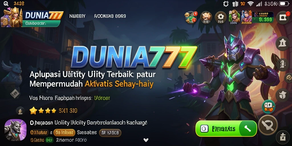 Tampilan aplikasi DUNIA777 dengan fitur pengingat dan manajemen tugas.