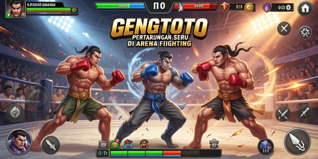 Tangkapan layar GENGTOTO menunjukkan aksi pertarungan intens.