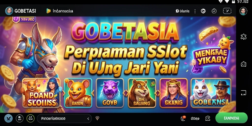 Tampilan gameplay GOBETASIA dengan mesin slot yang memukau dan animasi menarik.