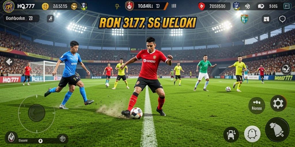 Gameplay menarik HQ777 dalam pertandingan sepak bola.