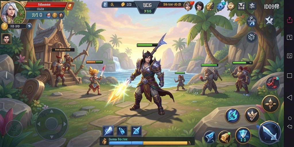 Screenshot gameplay ID098 menampilkan aksi strategi SLG yang mendebarkan.