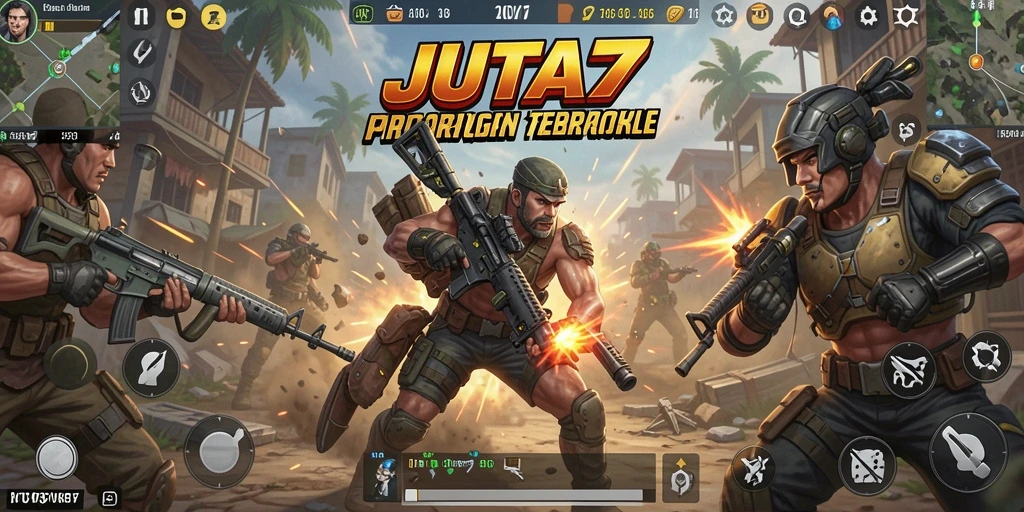 Tampilan gameplay seru dan mendebarkan di JUTA7 Battle Royale.