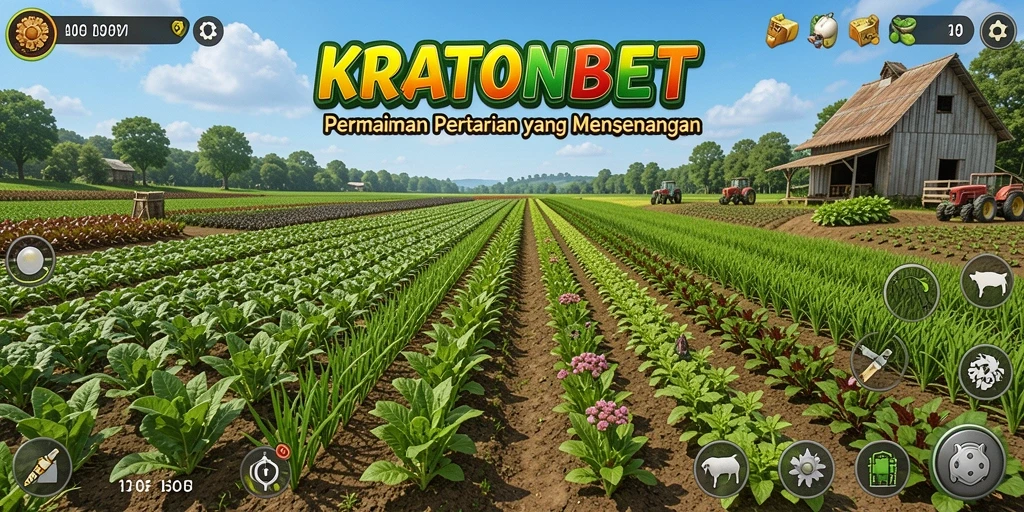 Screenshot gameplay <strong>KRATONBET</strong> yang menampilkan aktivitas bercocok tanam yang seru.