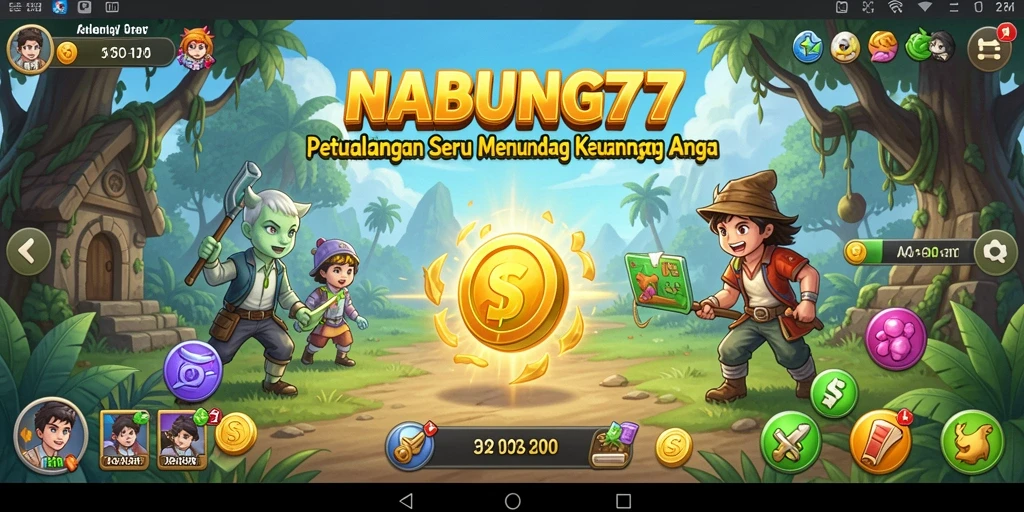 Screenshot utama NABUNG77 menampilkan gameplay petualangan yang seru.