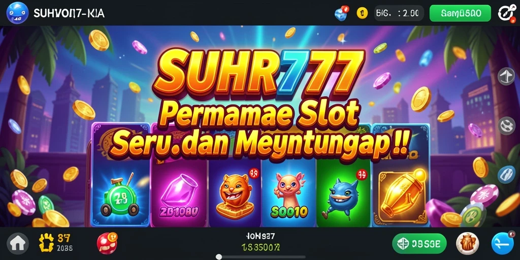 Screenshot utama SUHU777 menampilkan gameplay Slot yang penuh warna.