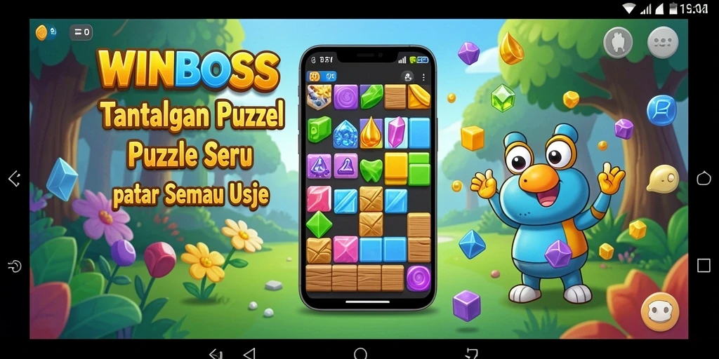 Tampilan gameplay WINBOSS yang penuh warna dan menantang.