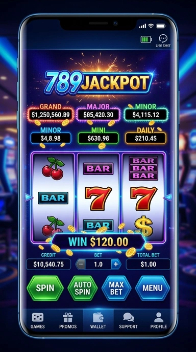 Tampilan utama aplikasi 789jackpot yang menarik dan user-friendly.